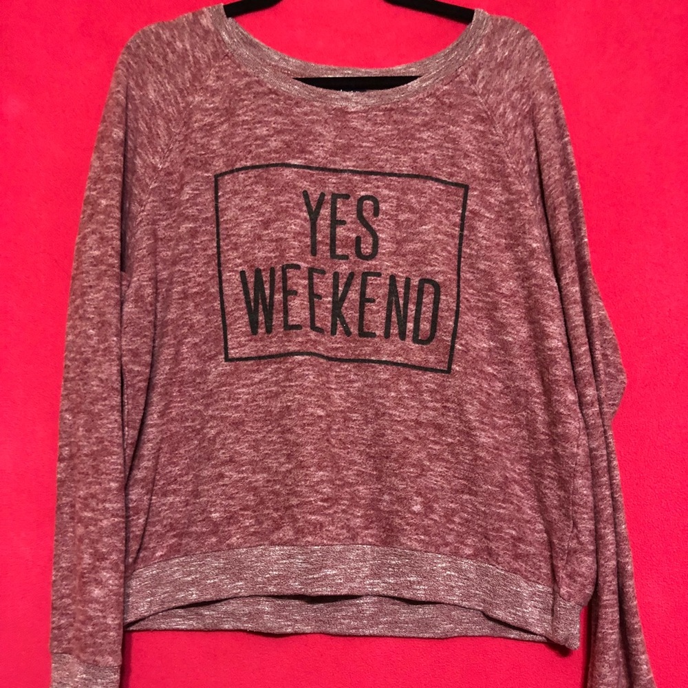 Charlotte Russe Sport Yes Weekend Sweatshirt